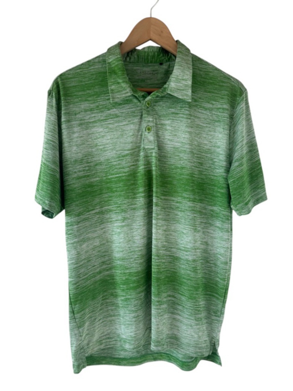 Columbia Men’s Golf Green Heathered Print Polo Shirt Short Sleeve - L